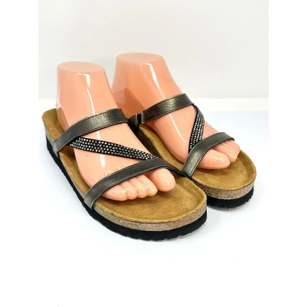 Naot Hawaii Women's Sandals Size EU 40 US 9 Metallic Rhinestone Slide NWOB